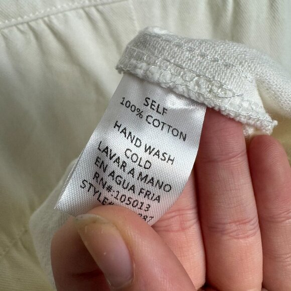 Savanna Jane NWT ivory button front short sleeve denim dress size large G4 - Picture 5 of 5